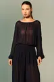 Blusa Manga Longa Chiffon Transparência