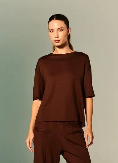 Blusa Básica Manga Curta Moleton