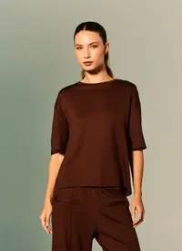 Blusa Básica Manga Curta Moleton