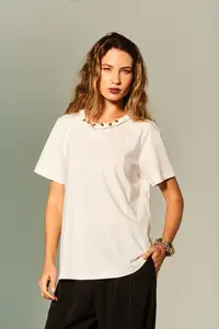 BLusa Trançado Decote Malha