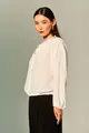 Blusa Manga Longa Amarração Decote