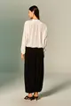 Blusa Manga Longa Amarração Decote