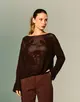 Blusa Manga Longa Tricot Vazado