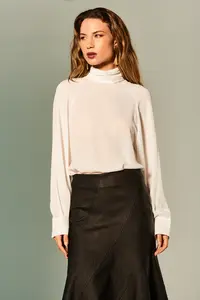 Blusa Gola Alta Manga Longa Faixa