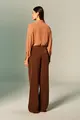 Blusa Manga Longa E Amarração Gola Chiffon