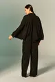 Conjunto Casaco Franzido E Calça Flare