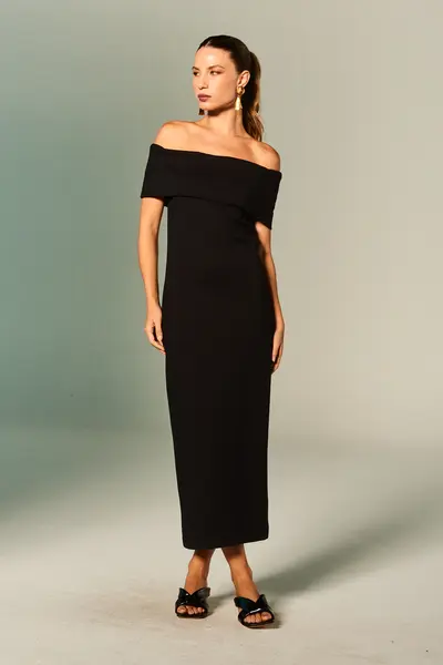 Vestido Ombro A Ombro Moleton