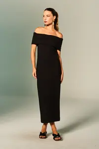 Vestido Ombro A Ombro Moleton