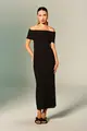 Vestido Ombro A Ombro Moleton