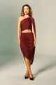 Vestido Ombro Só Drapeados Jersey
