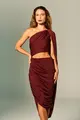 Vestido Ombro Só Drapeados Jersey