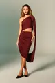Vestido Ombro Só Drapeados Jersey