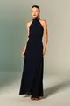Vestido Gola Alta Drapeados