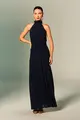 Vestido Gola Alta Drapeados