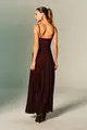 Vestido Alças Finas Drapeado Amarração Cintura