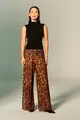 Calça Pala Franzida Animal Print Tule