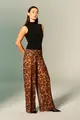Calça Pala Franzida Animal Print Tule