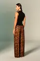 Calça Pala Franzida Animal Print Tule