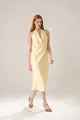 Vestido Frente Única Decote Degagê Cetim