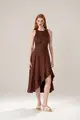 Vestido Assimetria Decote Alto