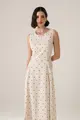 Vestido Poá Decote Redondo