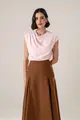 Blusa Detalhes Pregas E Botões