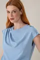 Blusa Detalhes Pregas E Botões