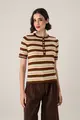 Blusa Tricot Listras Abotoamento