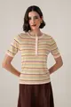 Blusa Tricot Listras Abotoamento