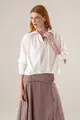 Blusa Mangas Longas Pregas Barra