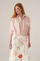 Blusa Mangas Longas Pregas Barra
