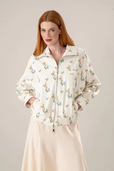 Jaqueta Sarja Estampada
