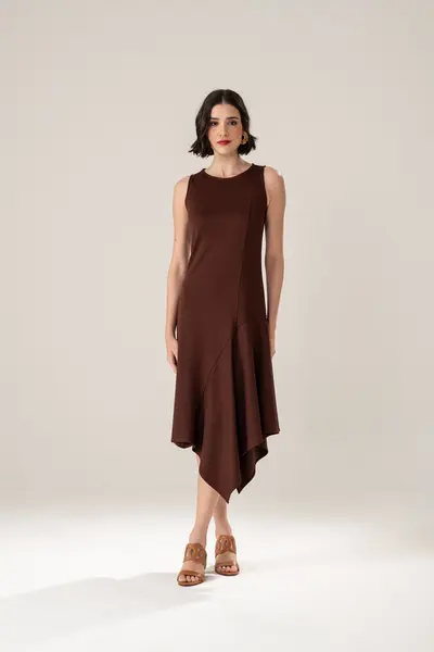 Vestido Com Assimetria Malha
