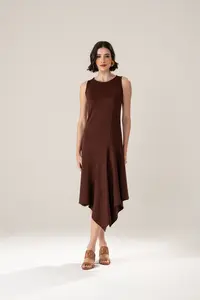 Vestido Com Assimetria Malha