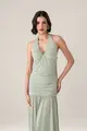 Vestido Frente Única Franzidos Malha