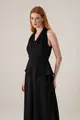 Vestido Transpasse Decote Babado Cintura