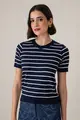 Blusa Tricot Listras Manga Curta