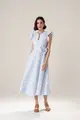Vestido Detalhe Entremeios Cinto Flor
