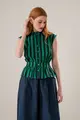 Blusa Listras Acinturada Franzidos