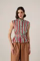 Blusa Listras Acinturada Franzidos