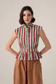 Blusa Listras Acinturada Franzidos