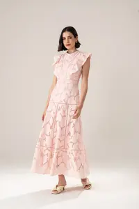 Vestido Algodão Bordado Detalhe Entremeios