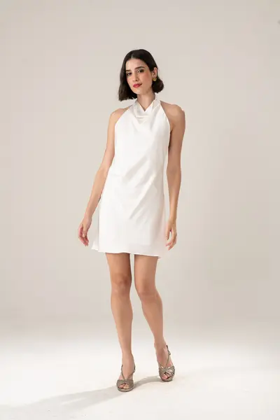 Vestido Frente Única Decote Degagê Cetim