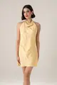 Vestido Frente Única Decote Degagê Cetim