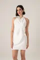 Vestido Frente Única Decote Degagê Cetim