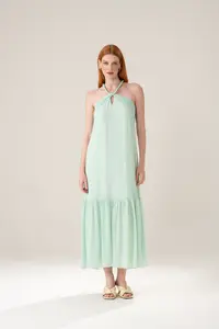 Vestido Amarração Franzidos Saia