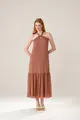 Vestido Amarração Franzidos Saia