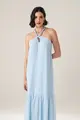 Vestido Amarração Franzidos Saia
