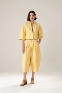 Calça Pregas E Bolsos